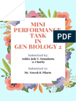 Mini Performance Task IN Gen Biology 2: Ashley Jade V. Domalanta 11-Charity