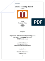Diploma Industrial Training Report Format 2020
