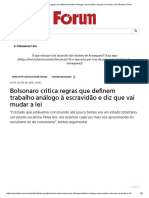 Bolsonaro critica regras que definem trabalho análogo à escravidão e diz que vai mudar a lei _ Revista Fórum