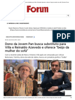 Dono da Jovem Pan busca substituto para Villa e Reinaldo Azevedo e oferece _beijo da mulher do sofá_ _ Revista Fórum