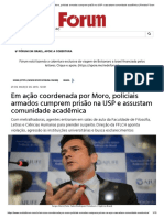 Em Ação Coordenada Por Moro, Policiais Armados Cumprem Prisão Na USP e Assustam Comunidade Acadêmica - Revista Fórum