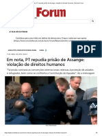 Em nota, PT repudia prisão de Assange_ violação de direitos humanos _ Revista Fórum