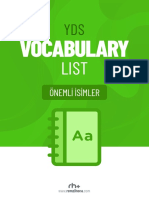 YDS VOCABULARY LIST KEY TERMS