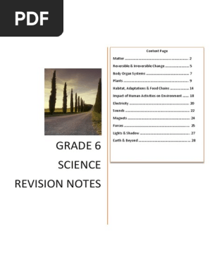 Grade 6 Science Revision Notes