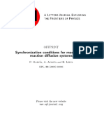 Synchronization Conditions For Master-Slave Reaction Diffusion Systems