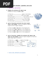 English Worksheet - Quantifiers, Verb To Like