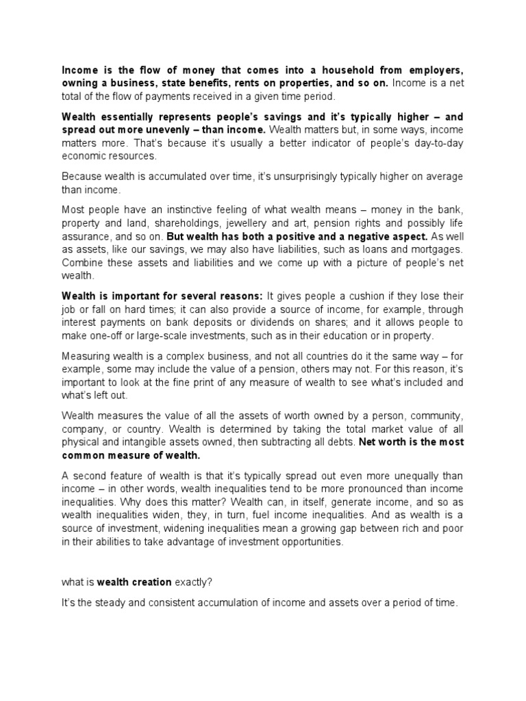 What Is Wealth Creation Exactly PDF Wealth Economic Inequality