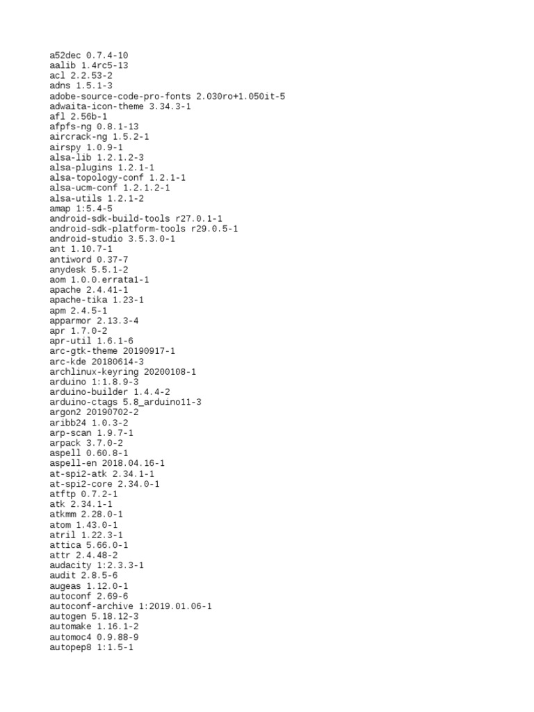 Lista De Paquetes Instaldos Pdf Software Unix Bibliotecas De Computadoras