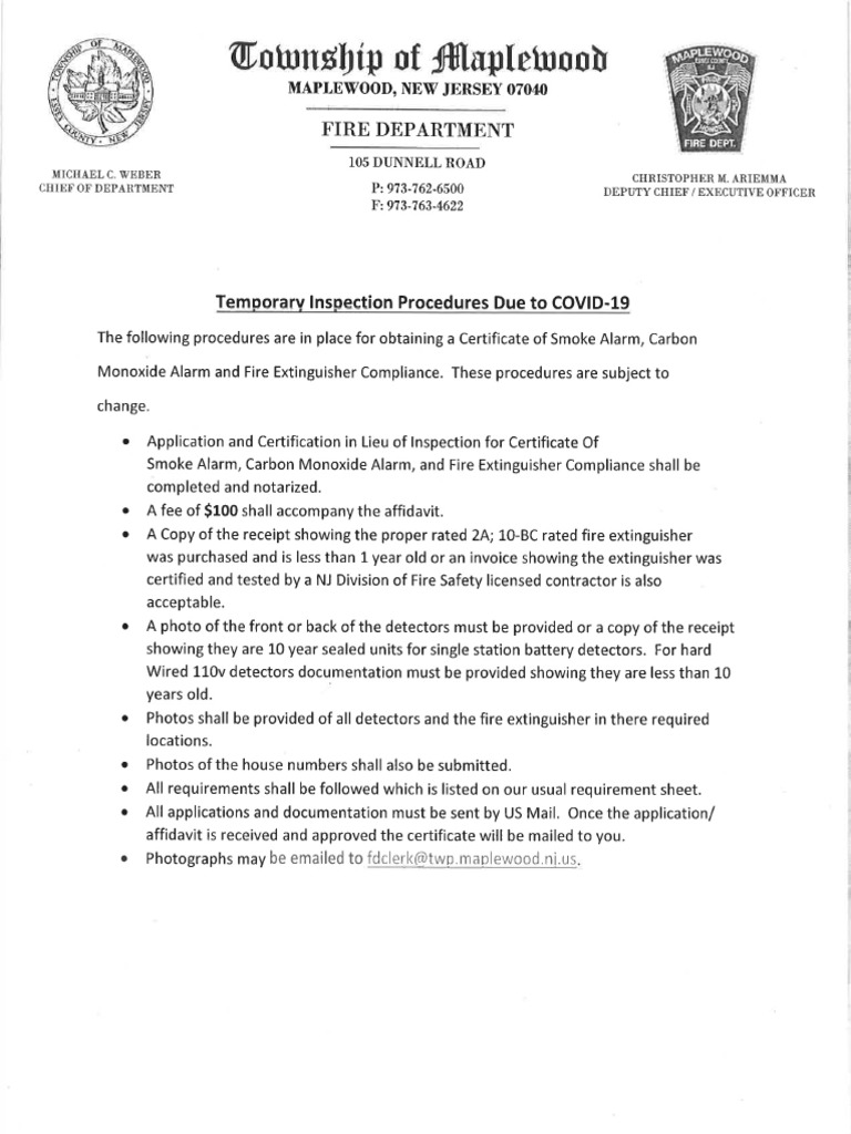 Temporary Inspection Procedure Smoke Detector | PDF