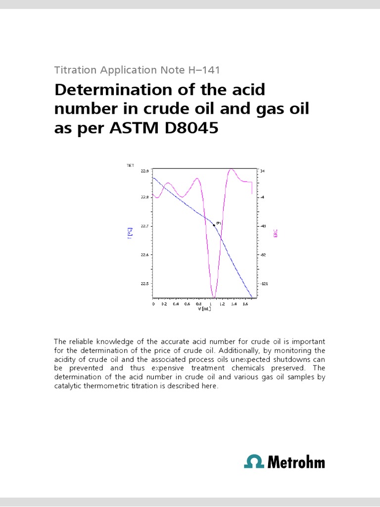 Determination of The Acid Number in Crude Oil and Gas Oil As Per ASTM ...