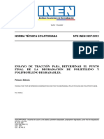 Ensayo de tracción para determinar punto final de degradación de plásticos