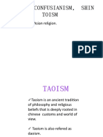Taoism, Confusianism, Shin Toism: Comparative of Asian Religion