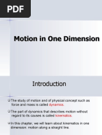 1 D Kinematics