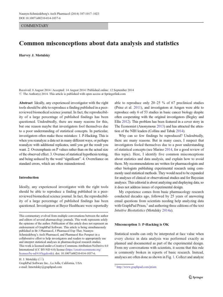 Common Misconceptions About Data Analysis and Statistics | PDF | P ...
