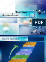 Learning Objectives: Cognitive Domain