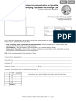 Application For Authentication or Apostille Certifying Documents For Foreign Use