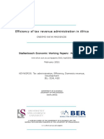Efficiency of Tax Revenue Administration in Africa: Stellenbosch Economic Working Papers: WP02/2021