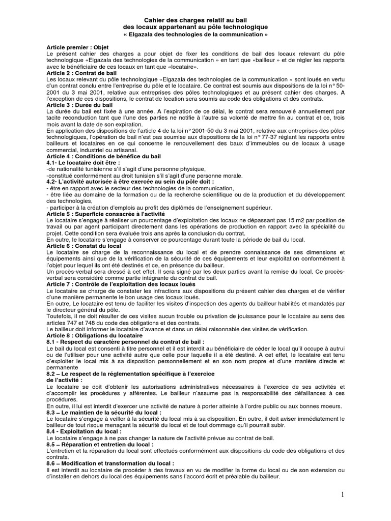 Modele Page De Garde Pour Un Cahier De Charge Immobilier Cahier Des Charges Elgazala | PDF | Location | Assurance