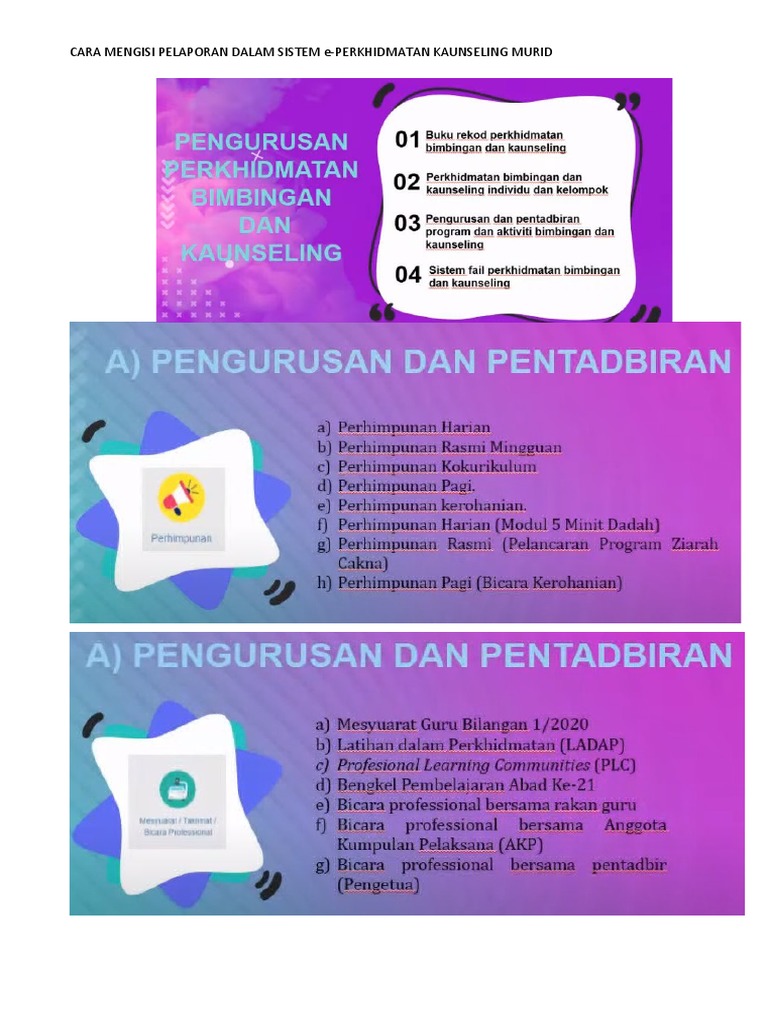 Cara Mengisi Pelaporan Dalam Sistem E Perkhidmatan Kaunseling Murid Pdf