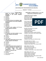 Evaluación de Recuperación Tercer Periodo de Español 9°