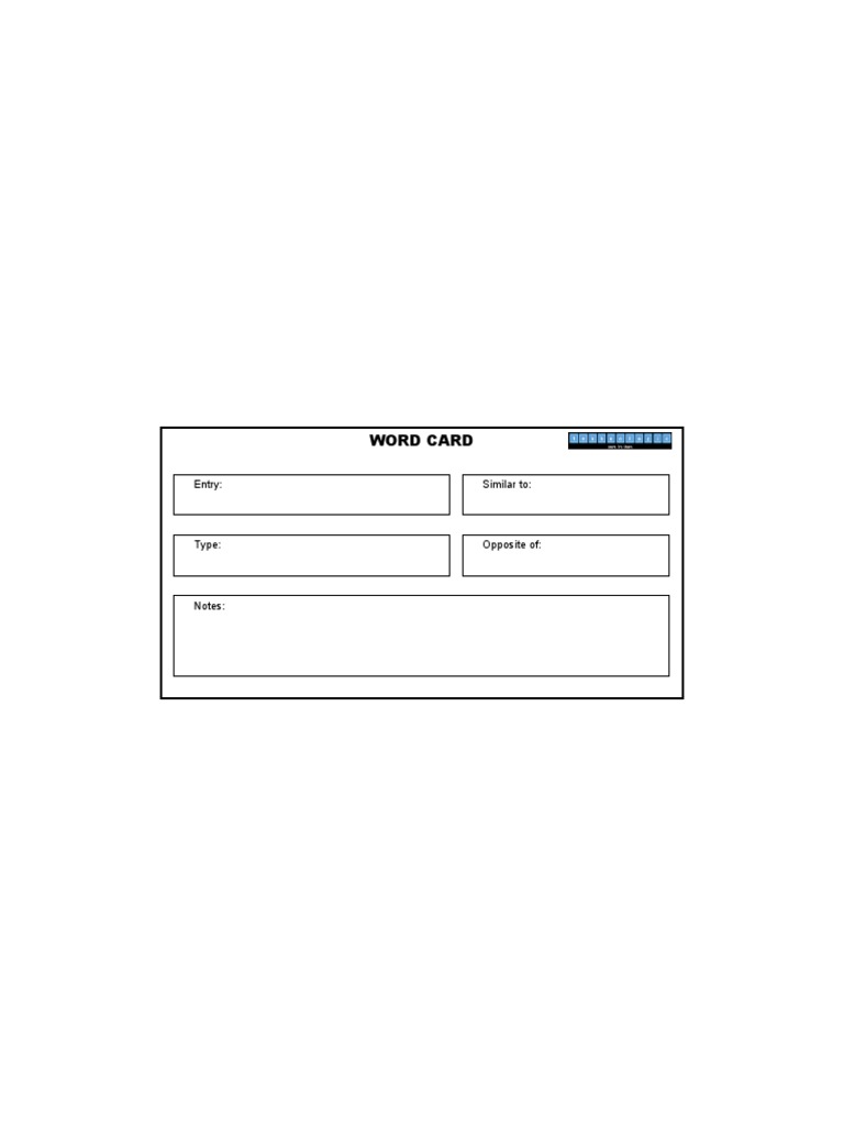 Word Card: Entry: Similar To | PDF