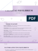 Chemical Equilibrium: 24 OCTOBER 2020