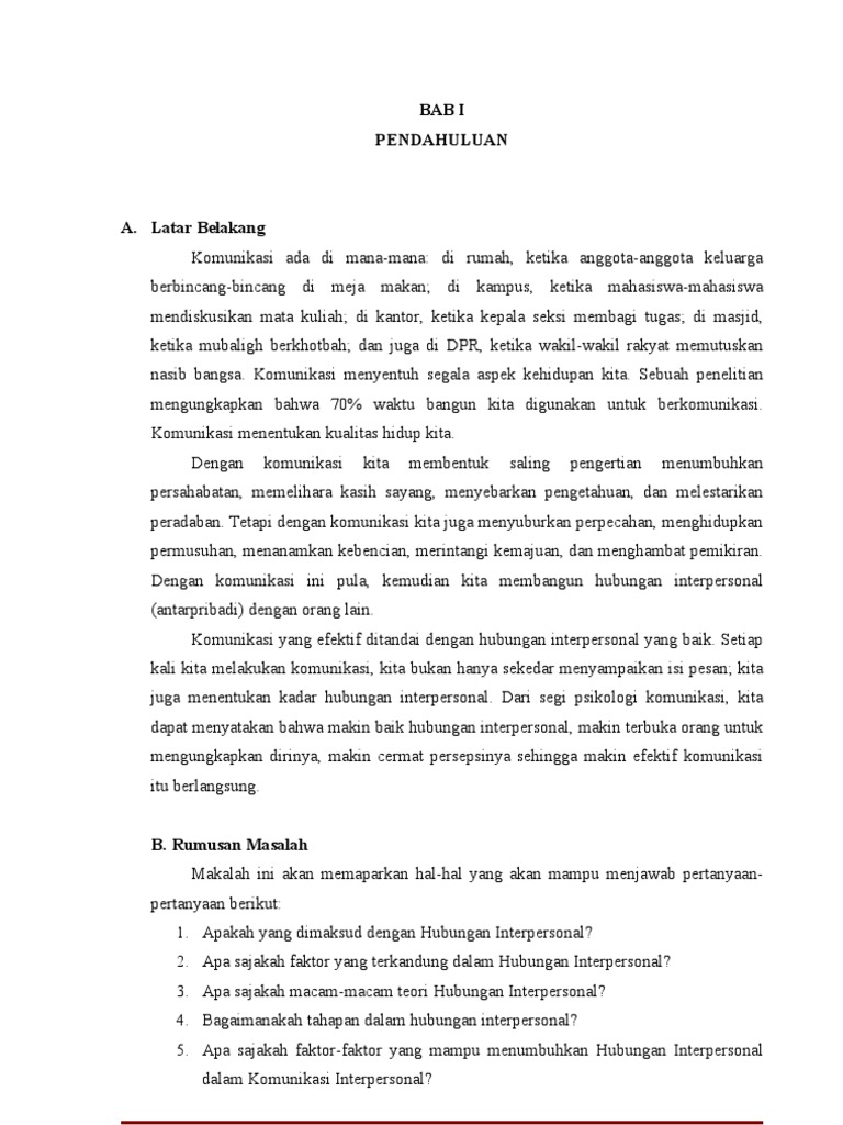 Hubungan Interpersonal