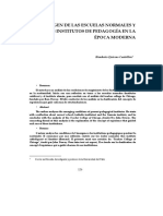 Origen de Las Escuelas Normales y Los Institutos de Pedagogia 28p