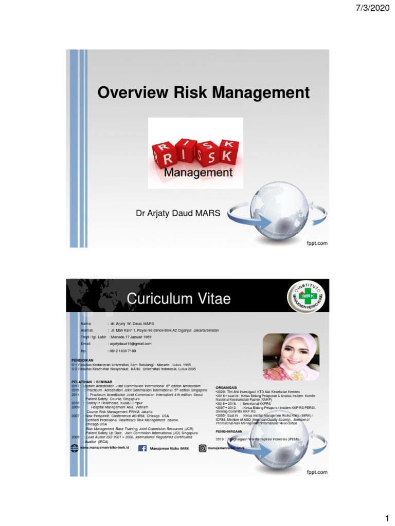 Overview Manajemen Risiko 2020 Pdf Joint Commission Insurance