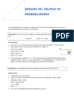 Reglas básicas de probabilidad: proposiciones y demostraciones