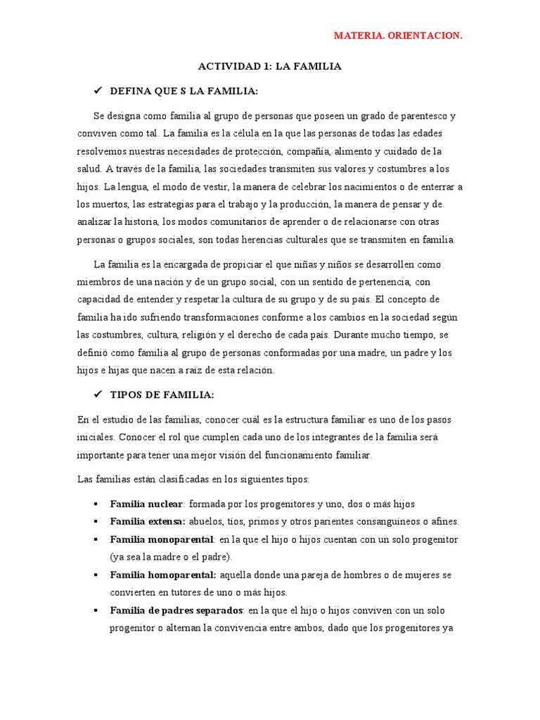 Tipos y Funciones de la Familia | PDF | Familia | La naturaleza humana