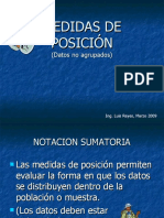 Medidas de Posicion Datos No Agrupados