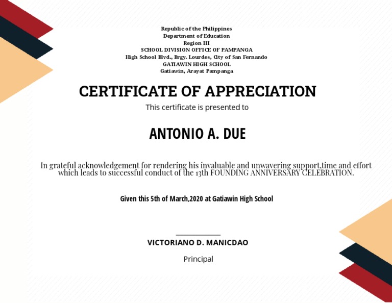 Free Retirement Certificate of Appreciation Template | PDF