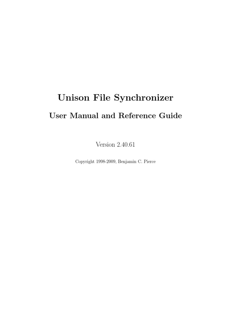 Unison File Synchronizer User Manual | PDF | Secure Shell | Command ...