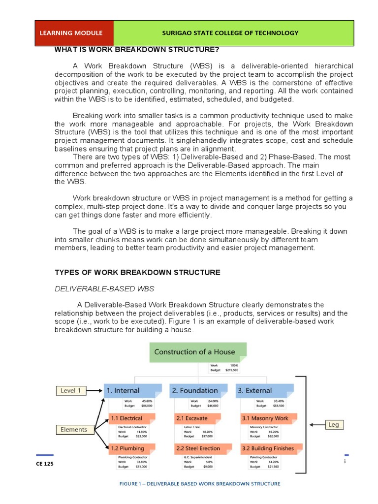What Is Work Breakdown Structure?: Learning Module | PDF | Project ...