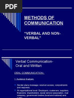 Methods of Communication: "Verbal and Non-Verbal"