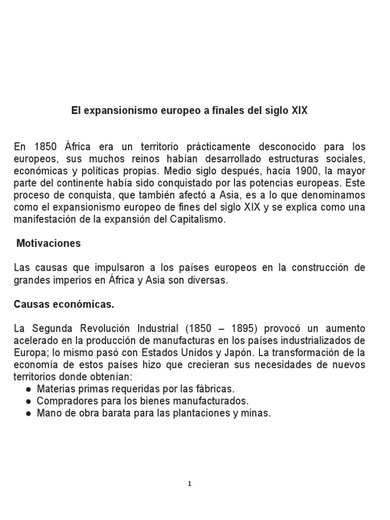 Expansionismo en Asia y Africa Siglo Xix PDF Viajes por Europa