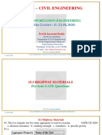 GATE CE Transportation Engineering Lecture Highway Materials Previous Questions