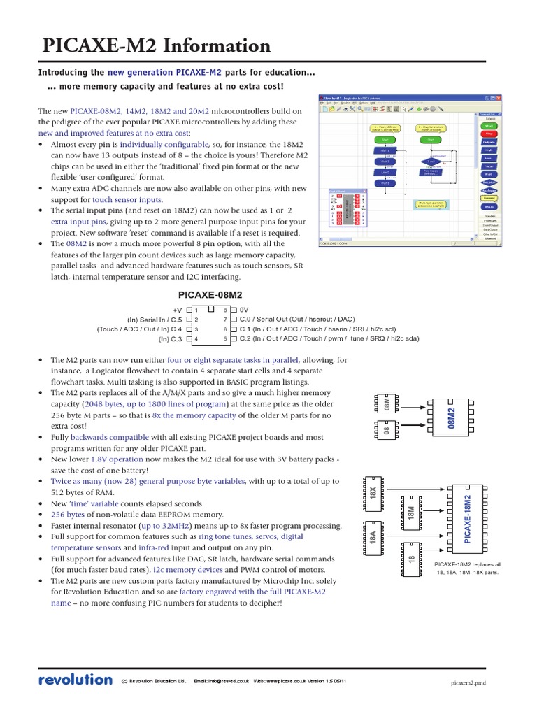 Info Picaxe M2 | PDF | Input/Output | Microcontroller