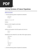 Problem Set Solving Systems of Linear Equations: Hide Solutions