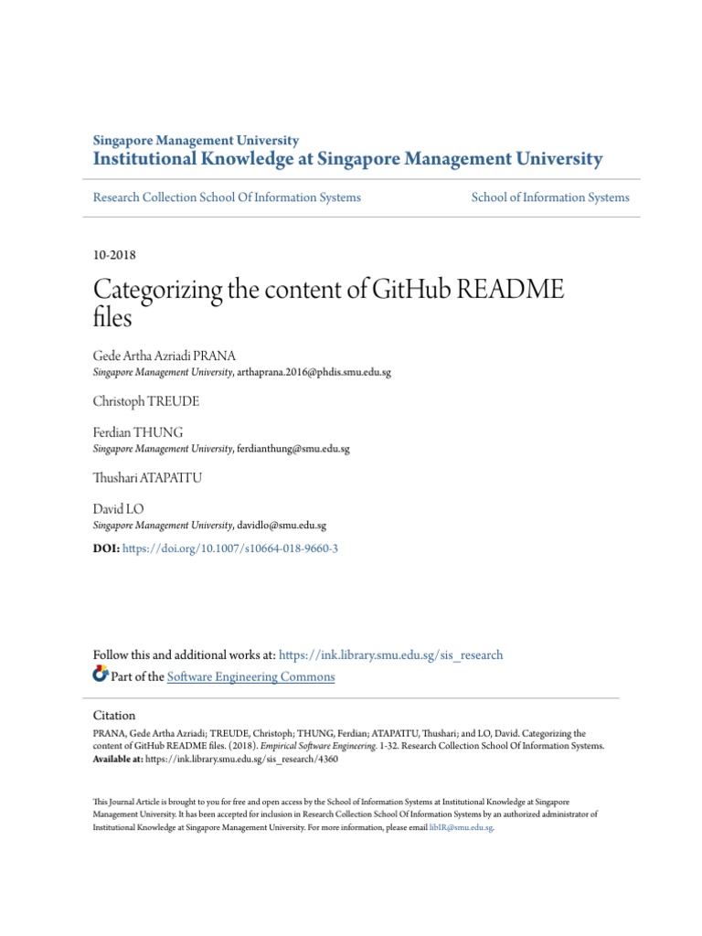Classifying GitHub README Content | PDF | Statistical Classification ...
