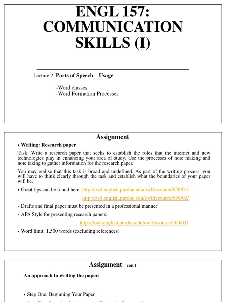 Parts of Speech in Communication Skills | PDF | Part Of Speech | Word