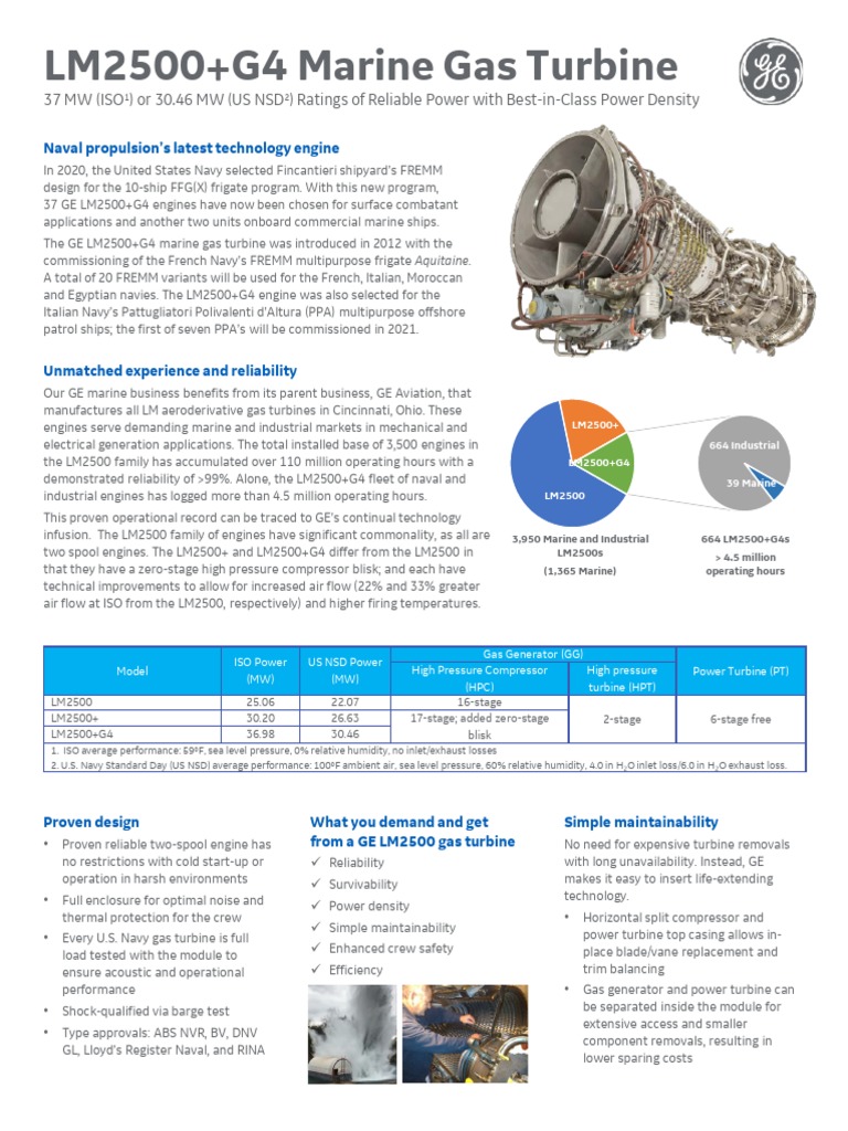 GE LM2500+G4 Marine Gas Turbine Overview | PDF | Gas Turbine | Turbine