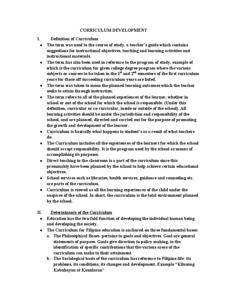 Curriculum Development Overview | PDF | Curriculum | Schools
