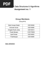 Advanced Data Structures & Algorithms: Assignment No: 1