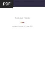 Release Notes: Analyzer Update October 2019