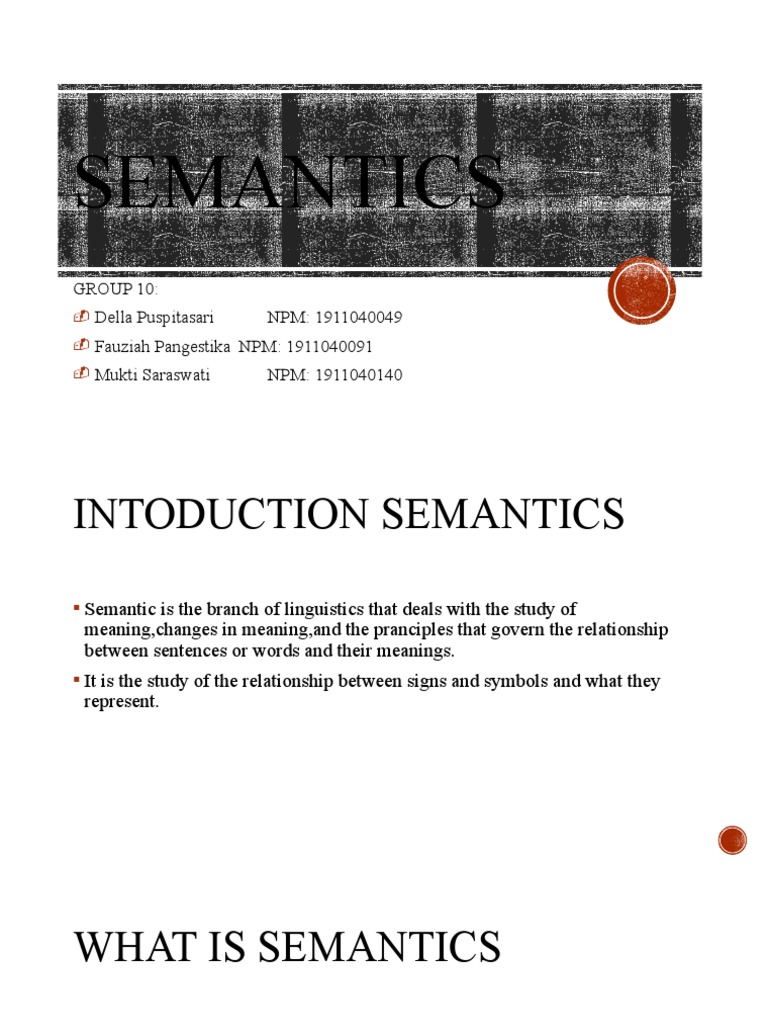 Semantics PPT-1 | Download Free PDF | Semantics | Word