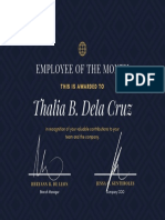 Employee of The Year Award Certificate