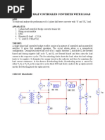 Single Phase Half Controlled Converter With R Load