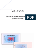 Ms - Excel: Excel Is in Broad Use For Everyday Problem Solving